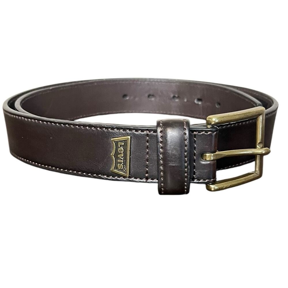 LEVI’s Dark Brown Bonded Leather Belt Men’s Size 38‎